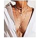 Gleamart Women Multi-Layer Sequins Choker Layered Beads Long Sweater Chain Necklace with Cross Pendant Silver
