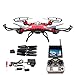LANDVO JJRC H8D FPV Headless Mode 6-Axis 2.4Ghz Gyro RTF RC Quadcopter Helicopter Drone with 5.8G 2MP HD Camera EU Plug with US Adapter Red Designed with LANDVO Logo