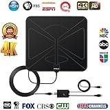 KINGELE Amplified HDTV Antenna,indoor Digital TV Antenna (4K/1080P/VHF/UHF/80-90 Miles Range) &amp; Paper thin,ultra thin 4K antenna,with Powerful Amplifier Signal Booster, and 10ft Coaxial Cable