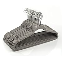 Michael Graves Design Ultra-Thin Non-Slip Velvet Clothing Hangers, Flocked & Durable, Closet Space Saving, for Garments, Suits, Dresses, Pants, Shirts, Coats, 25 Pack