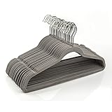 Michael Graves Design Ultra-Thin Non-Slip Velvet Clothing Hangers, Flocked & Durable, Closet Space Saving, for Garments, Suits, Dresses, Pants, Shirts, Coats, 25 Pack