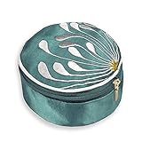 Travel Jewelry Case - Embroidered Chrysanthemum (Seafoam)