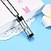 Oinsi Eternity Memory Hourglass Urn Necklace Cremation Jewelry Pendants for Women Men +Gift Box+Fill Kits (Black)