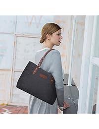 S-ZONE bolso grande para trabajo, de cuero PU, ligero, para mujer