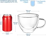 ecooe Double Walled 350ml Glass Cups with Handle Borosilicate 2x350ml view 2