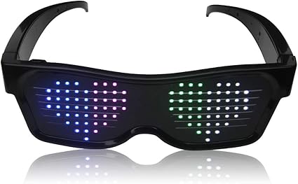 hj jun magic led glasses customizable pattern on the glasses bluetooth multicolor led glasses perfect for lights up parties and festivals text and