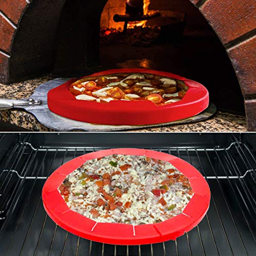 JUSHOOR Pie Crust Shield, Adjustable Pie Crust Protector, FOOD-GRADE Silicone Pie Protectors Cover Kitchen Tool for Baking Pie Pizza, Fit 8-11.5 Inch Pies(4 Pieces, Red) - Thumbnail 5