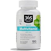 365 by Whole Foods Market, Adult Multivitamin with Iron, 17 Essential Vitamins and Minerals, 180 Tablets