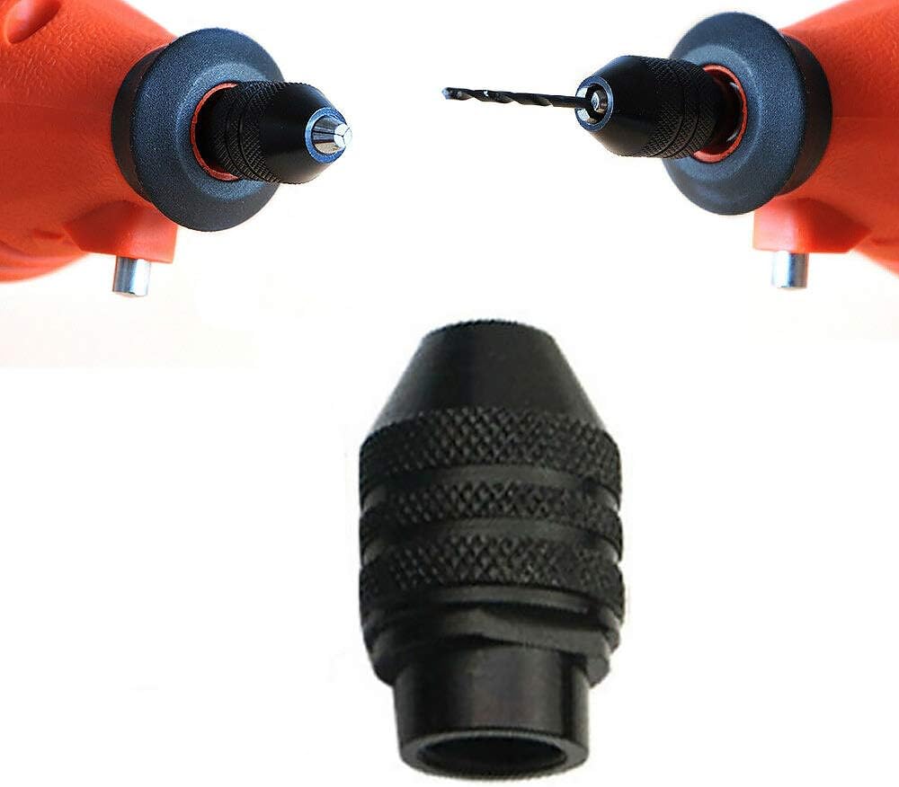 Keyless Chuck 0.3-3.2mm Drill Chuck Adaptor Electric Quick Change Drill Chuck Converter for Electric Grinder 1PCS (M8x0.75mm Long)