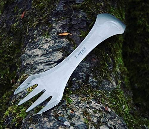 Titanium Spork Stainless Steel spork : Highly Resistant Bend Proof Premium Quality Camping Sporks, Three in one, light weight, and eco friendly Easy to clean & carry. By LUPER UK