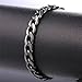 U7 Men Black Gun Plated 7mm Wide Classic Cuban Curb Link Chain Bracelet (Length 8.3