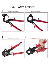 Trinquetes Cable Cutter   Heavy Duty Cobre y Aluminio Alambre herramienta Ratchet   Goma antideslizante Guardias de Mano   Gama: 240 mm²   por Gee Gadgets