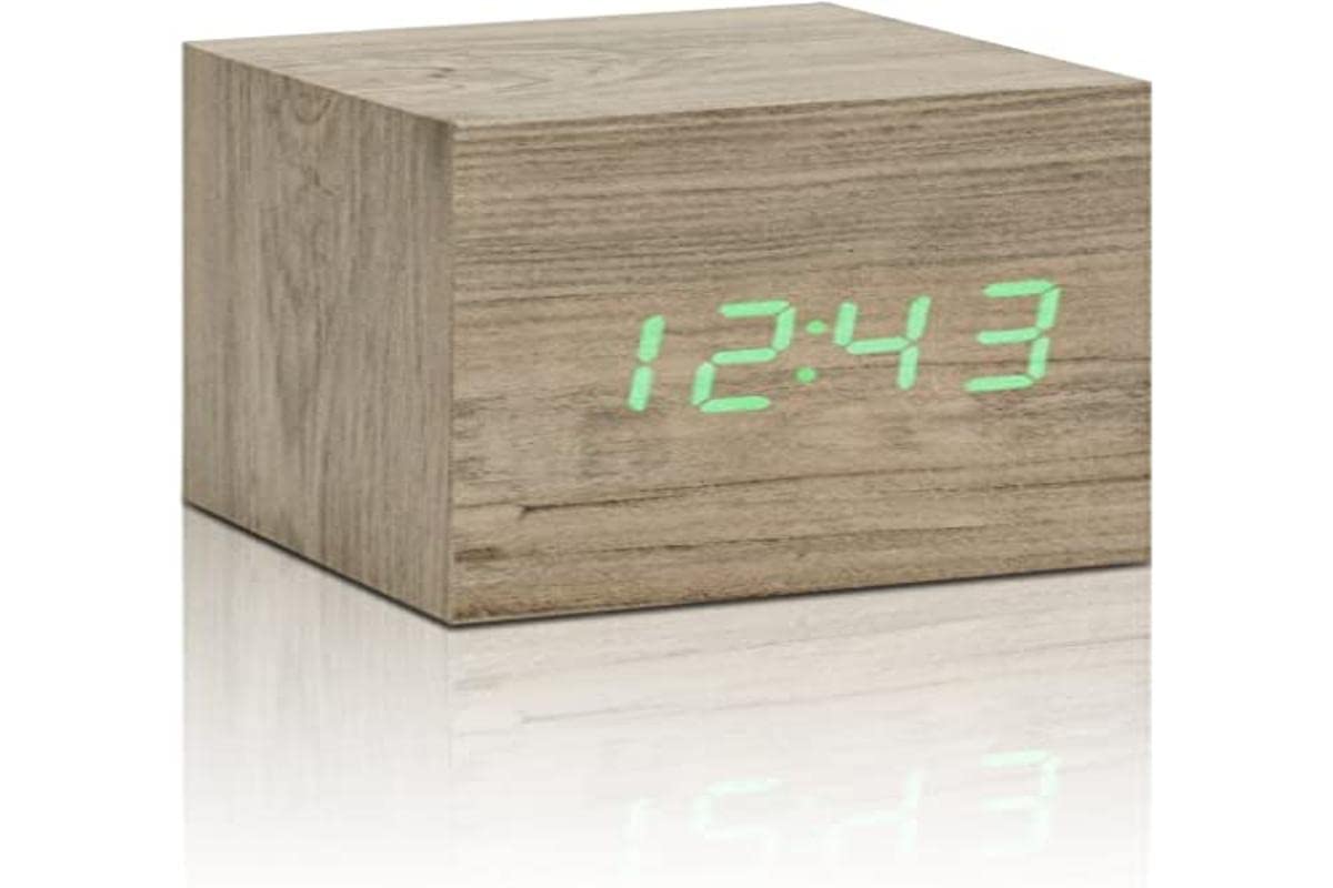 Gingko Cube Click Clock Ash, GK08G12