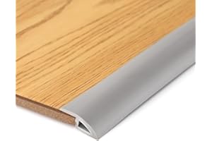 BNELL Carpet & Floor Edging Trim Strip,Self Adhesive-PVC Floor Transition Strip,Thresholds for Doorways with a Height Less Than 10 MM (6.56FT_Grey)