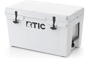 RTIC 45 qt Hard Cooler Insulated Portable Ice Chest Box for Beach, Drink, Beverage, Camping, Picnic, Fishing, Boat, Barbecue