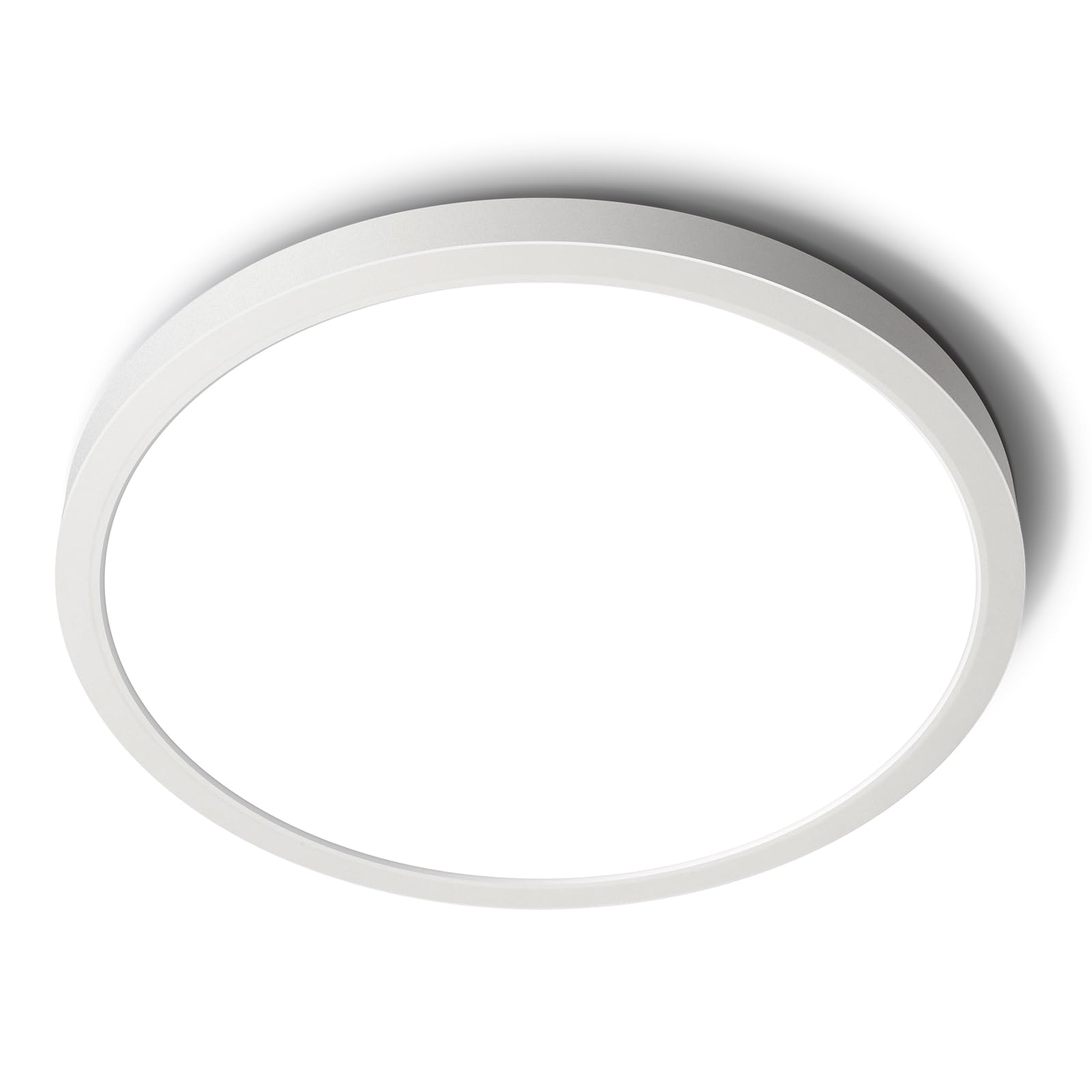 SunRider LED Flush Mount Ceiling Light Fixture, 5000K Daylight White, 2400LM, 12 Inch 24W White Round Flat Bedroom Lights, 240W Equiv. Non-Dimmable