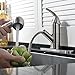 Ufaucet Commercial Stainless Steel Single Lever Single Handle Pull Out Sprayer Prep Kitchen Sink Faucets, Brushed Nickel Finished