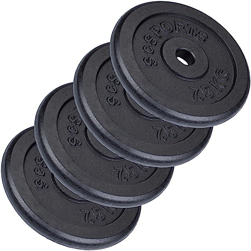 ScSPORTS® Hantelscheiben 30mm Set 2–120 kg aus Gusseisen, Gewichtsscheiben