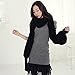 Unisex Fashion Autumn Winter Unisex Knitted Scarf Cape Shawl with Sleeves Dark Grey