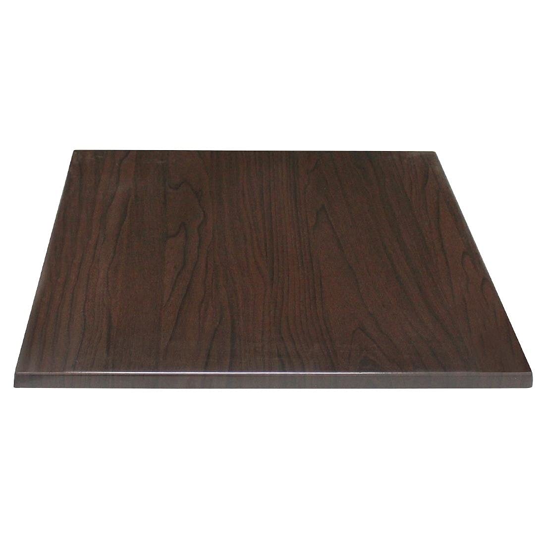 Bolero Pre-drilled Square Table Top in Dark Brown - 600(W) x 600(D) mm