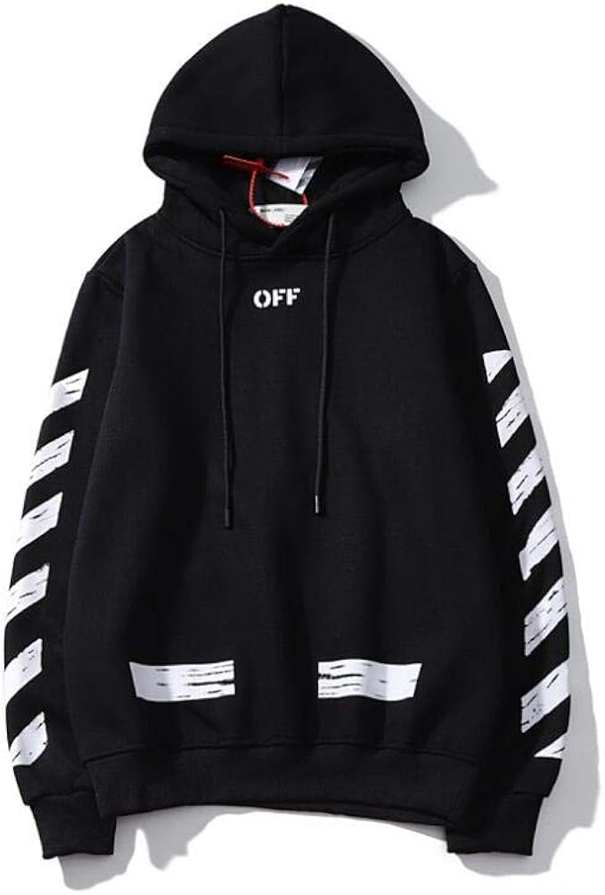 Amazon Co Jp Off White オフホワイト パーカー スウェット プルオーバー 長袖 男女兼用 ゆったり 黒 白 並行輸入品 M ブラック Clothing Accessories