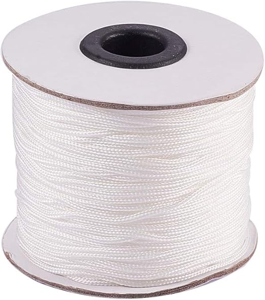 PH PandaHall 1.5mm/ 100 Yards White Nylon Braided Lift Shade Cord for