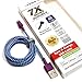 Tera Grand - Apple MFi Certified - 7X Durable Lightning to USB Braided Cable, 4 Ft iPhone 11 Pro Max 11 Pro 11 XS XS Max XR X 8 8 Plus 7 6 Plus 6 5s 5c 5 iPad Air Mini iPod (Purple & Blue)
