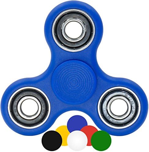EZColoris Hand Fidget Spinner Toy Fast Speed 1 - 3 Minutes Bearing Finger Spinner For Kids and Adult EDC Stress Reducer Tri Blade Spinner (Blue)
