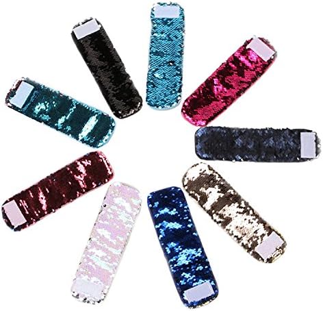 Girls Mermaid Bracelet for Party Favors, Birthday Gifts, Two-color Reversible Charm Sequins Wristband Magic Calming Bracelets for Kids, Boys - Super-soft Velvet Lining