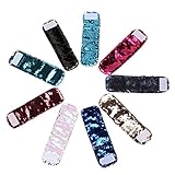 Girls Mermaid Bracelet for Party Favors, Birthday Gifts, Two-color Reversible Charm Sequins Wristband Magic Calming Bracelets for Kids, Boys - Super-soft Velvet Lining