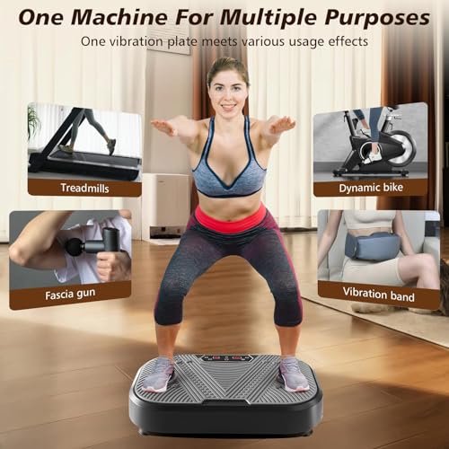 LBOYLOVE® Vibration Plate Exercise Machine, Whole Body Workout Vibration Plate for Weight Loss and Lymphatic Drainage, 120 Adjustable Speeds & 10 Sports Modes, Max Weight 175KG