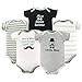Luvable Friends Unisex Baby Cotton Bodysuits, Little Man, 18-24 Months