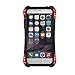 WishLotus® IPhone SE Case, Shockproof Drop Proof Water Resistant Carbon Fiber Zinc Magnesium Alloy Metal Gorilla Glass Heavy Duty Armor Case Cover for Apple iPhone SE & iPhone 5S 5 (Black/Red/Black)