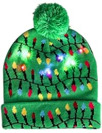 LED Christmas Hat , Kapmore Light Up Knit Colorful Lights LED Xmas Hat for Unisex Kids Winter Snow Christmas Holiday Party Beanie Cap Gifts