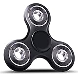 easyDecor EDC Tri Fidget Spinner Hand Toy Stress Reducer Focus Toy Relieves ADHD Anxiety And Boredom Guarantee 3 min + Spin Time(Black)