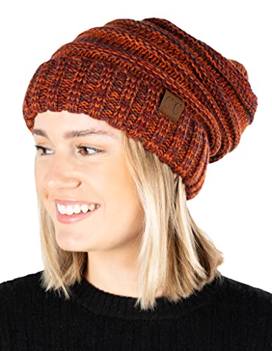 Funky Junque Oversized Slouchy Beanie - Fire Rust
