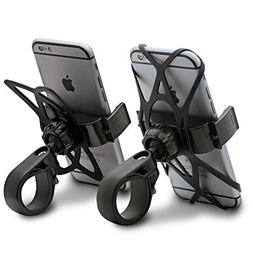 Aduro U-Grip Plus Universal Bike Mount - for Motorcycle, Handlebar, Roll Bar, iPhone X Xs 7 6 6s 7 Plus 5 5s 5c Bike Mount for All Android Smartphones, and GPS Holder (Black/Black)
