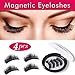 Premium False Magnetic Eyelashes 4 Pieces Fake Eyelashes 3D Reusable 0.2mm Ultra Thin Magnetic Eyelashes Set Perfect for Deep Eyes & Round Eyes (4 pieces)