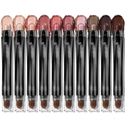 LUXAZA PRO Red Eyeshadow Stick Makeup Set 10PCS, Neutral Shimm... 512bEh286WL
