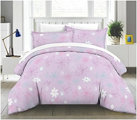 Lullaby Bedding QCO-BFLY Butterfly Garden Queen Cotton Printed 4 pc Comforter Set