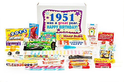 Woodstock Candy ~ 1951 68th Birthday Box Nostalgic Retro Candy Mix from Childhood for 68 Year Old Man or Woman Born 1951 Jr.