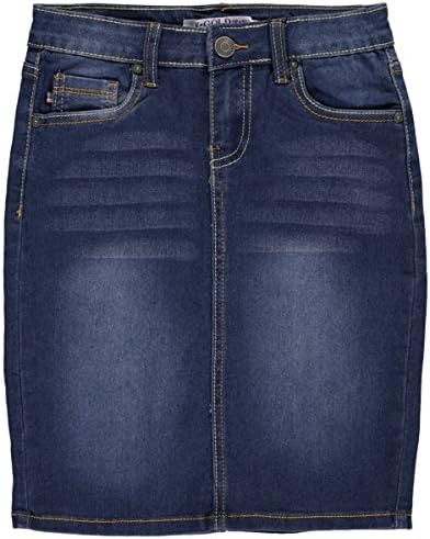 V Gold Big Girls' "Winnifred" Denim Skirt - blueberry cream, 14