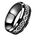 Tanyoyo 8mm Black Stainless Steel Ring Silver Celtic Dragon Wedding Band Size 7-14