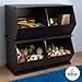 KidKraft Wooden Double Storage Unit - Espresso - Children's Storage Furniture, Gift for Ages 3+