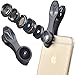 Phone Camera Lens Kit - iPhone Camera Lens - Fisheye Lens | Wide Angle Lens | Zoom Lens for Smartphone | Telephoto Lens | Macro Lens - Universal 7 in 1 Clip On Lens with Protective Case and Lens Caps