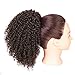 Vigorous Afro Ponytail Kinky Curly Drawstring Ponytail Synthetic Clip in Hair Extensions for African Americans Natural Hair Curly Ponytail for Women(4#)