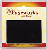 Fuseworks Opalescent 90 COE 2-Inch-by-3-Inch Fusible Glass, Black, 4-Pack