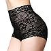 Eve's Temptation Aubree High Waist Panties Premium Soft Stretch Lace Comfortable Sexy Underwear for Women,Large,Black Floral