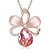 Dilanco Rose Gold Plated Opal Pendant Necklaces for Women with Swarovski Elements Cubic Zirconia Crystal