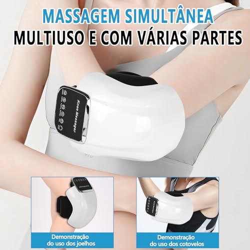 Articure Joelho, Envoltório com 3 Padrões de Calor Ajustáveis, Intensidade, Massageador Eletrico, Joelho Sem Fio, Massageador de Pé，Vibração Elétrica, Joelheira